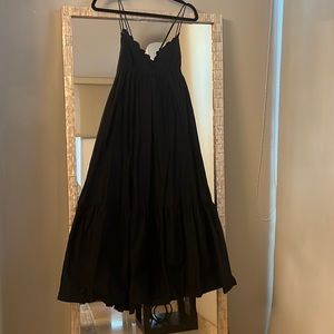 Zara black cotton sundress with eyelet detail